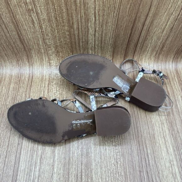 Madewell Lori Snake Embossed Leather Sandal Block Heel Women's Size 8.5 - Picture 8 of 8